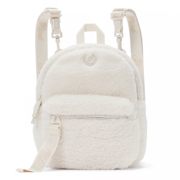 PINK MINI CONVERTIBLE BACKPACK Cozy White Shell New with tag - Picture 1 of 6